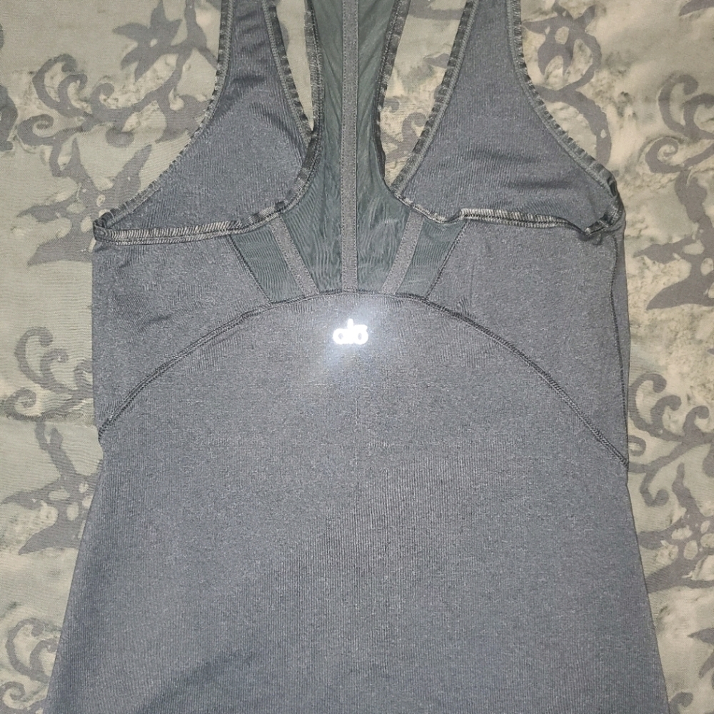 Alo Grey mesh racerback tank